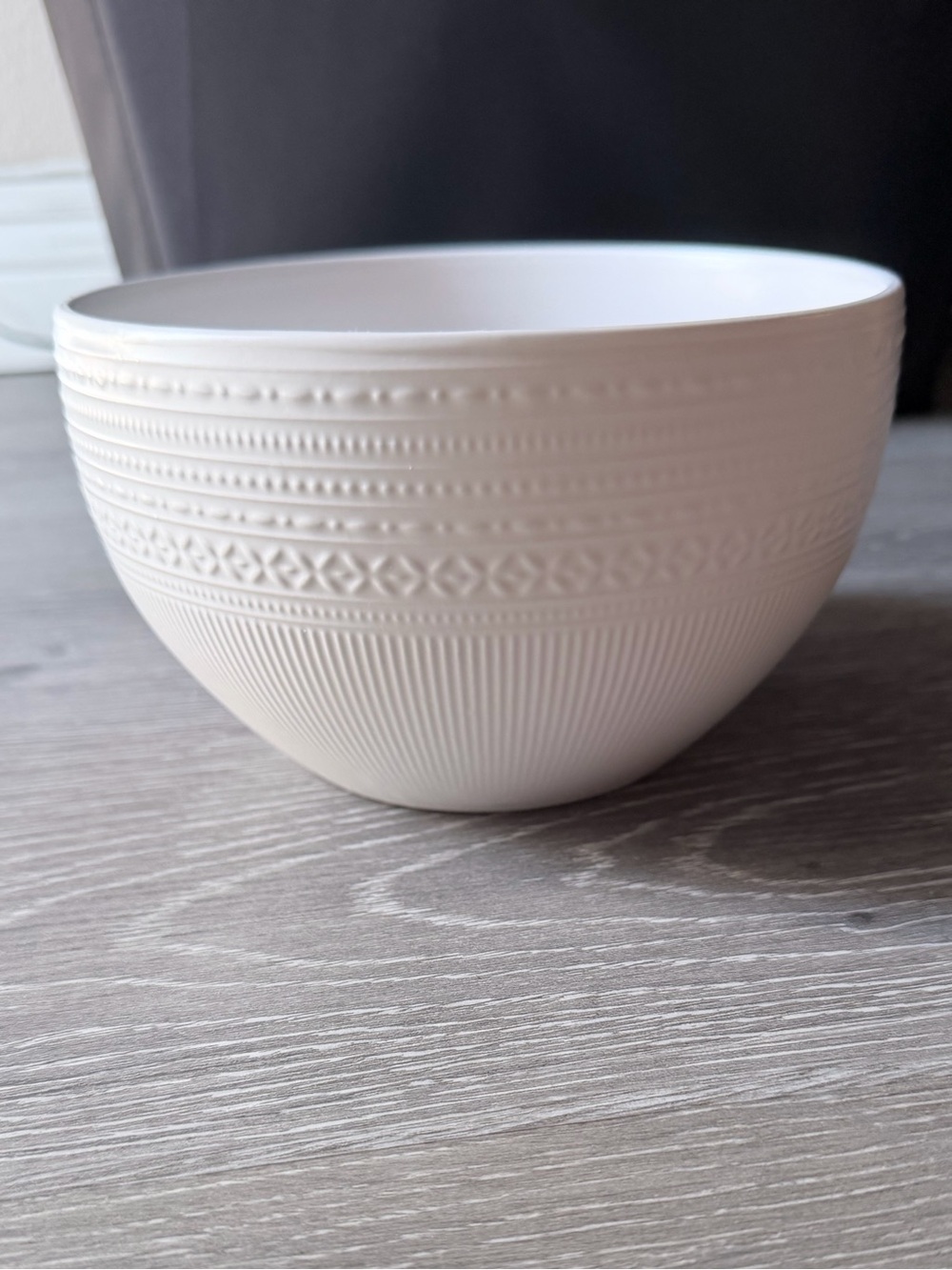 Design Pac 6.5” Textured All-Purpose Serving Bowl – 4” Deep – Bone/light white